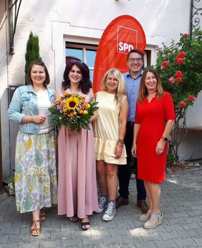 Silvia Gross, Vorsitzende Gaby Griese-Heindl, UB Vorsitzender Sebastian Koch, Kreisvorsitzende Petra Lutz. Bild Melzer