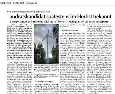 Donaupost Bericht von der SPD Jahrespressekonferenz