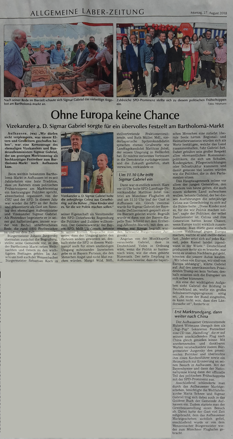 Laber Zeitung mit Sigmar Gabriel