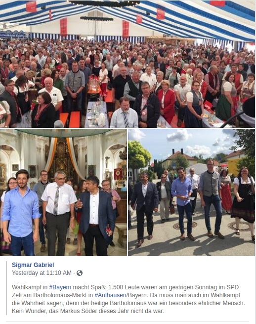 Sigmar Gabriel in Aufhausen